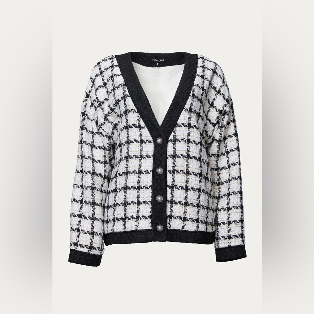 Sister Jane Tweed Cardigan Blazer Jacket XS - Picture 5 of 7